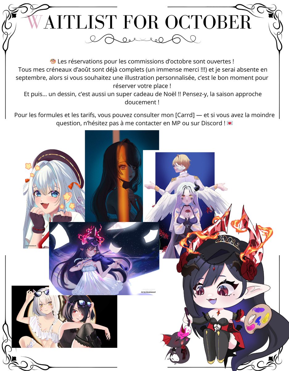 MoeMemuri's tweet image. AHOY !! J'ouvre les commandes pour Octobre !! Si vous voulez réserver un slot, n'hésitez pas &gt;w&lt;