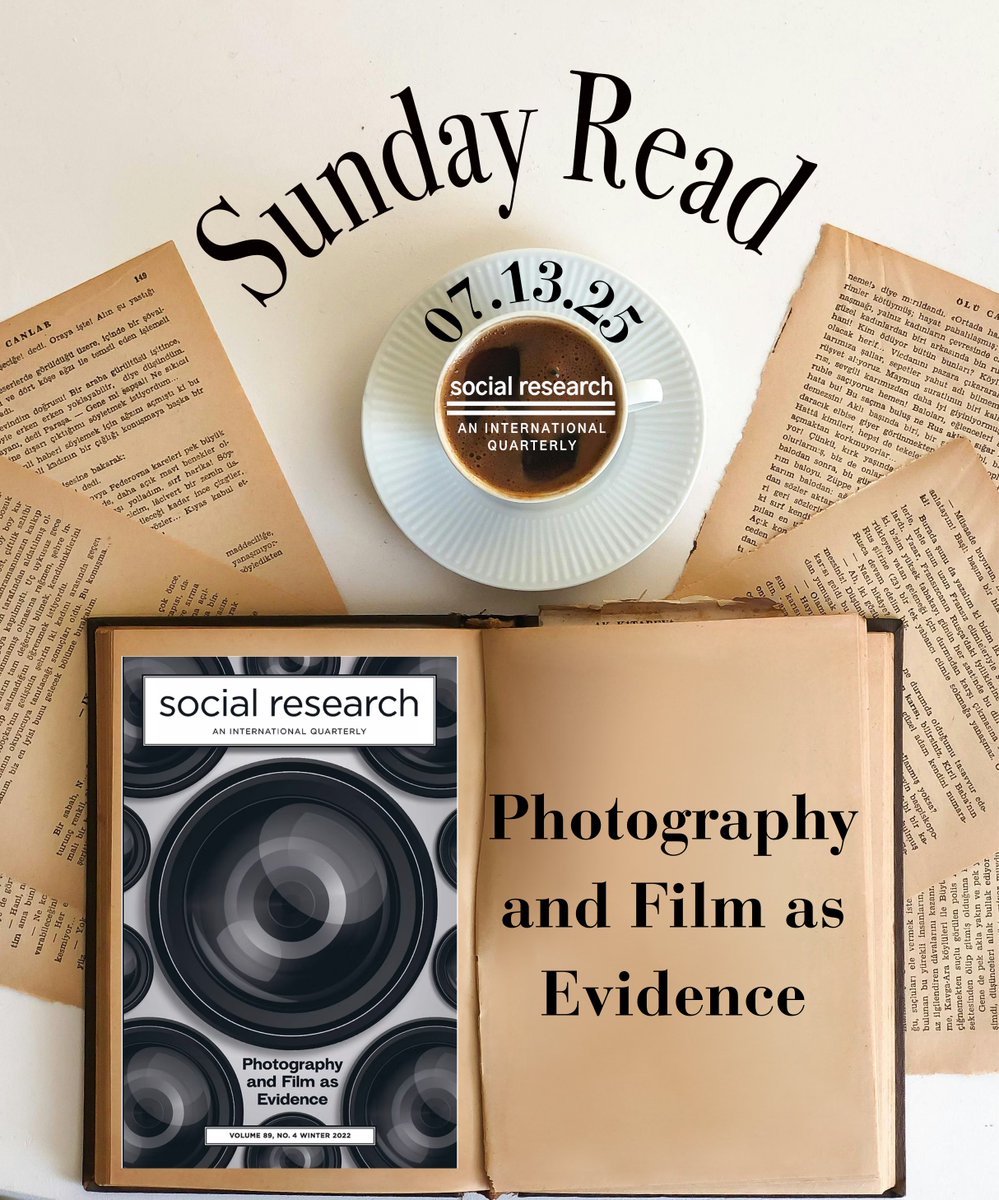 SocResJournal's tweet image. For this #SundayRead, we’re returning to our Winter 2022 issue, “Photography and Film as Evidence.”
What does it mean that a majority of the West has access to a cell phone which can capture “objective reality” through videos, pictures, and recordings? What is “reality” if—and…