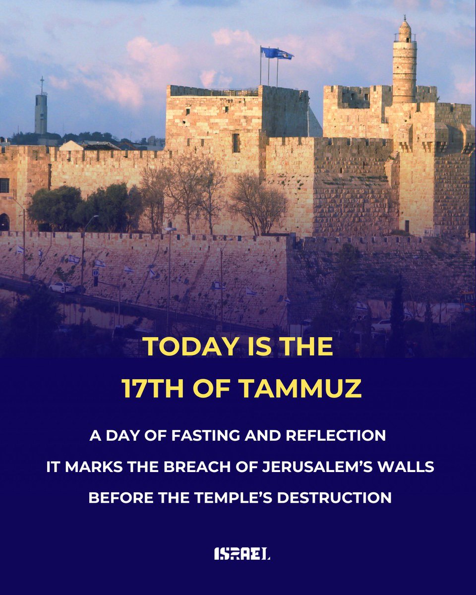 Today, many in Israel are fasting to mark the 17th of Tammuz.

It recalls the day Jerusalem’s walls were breached by the Romans in 70 CE, leading to the destruction of the Second Temple and centuries of exile.

It is a day of mourning, reflection and hope for a better future.