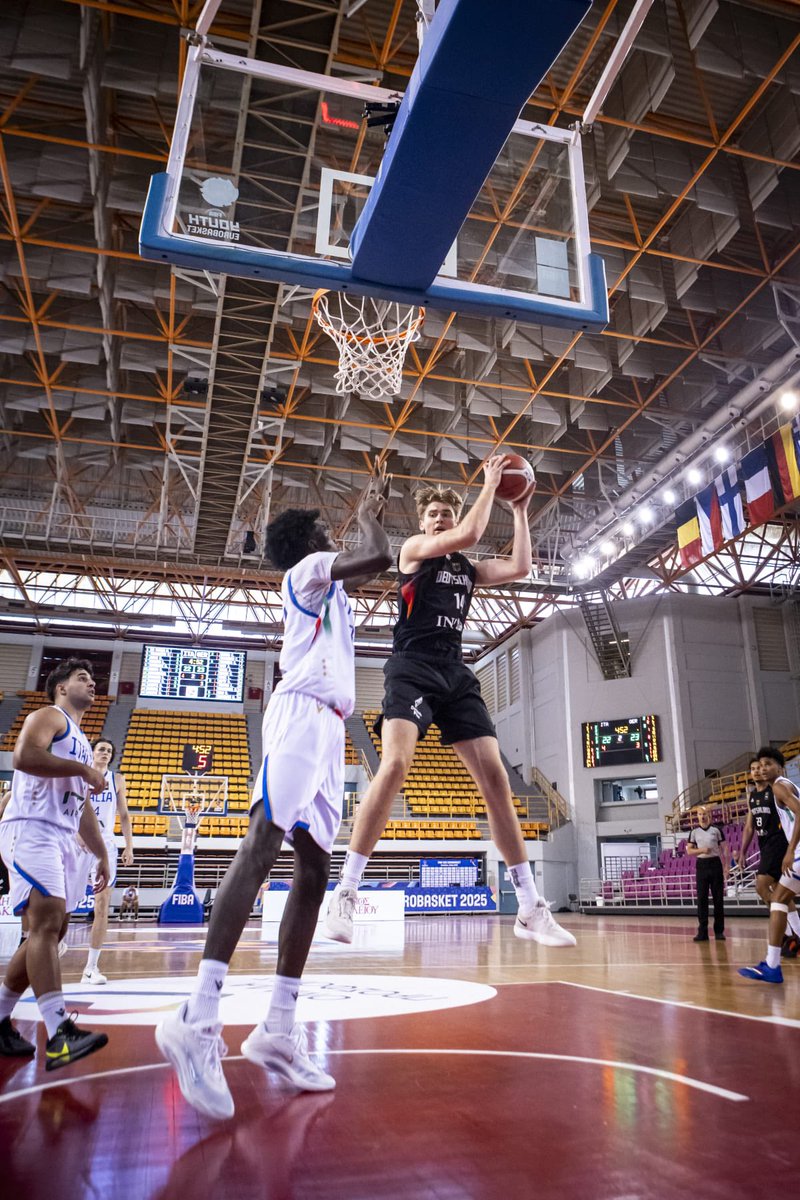 TerrierMBB's tweet image. Repping BU on the international stage!
Sophomore Ben Defty is making an impact with the German U20 National Team — posting 8 pts & 8 rebs vs. Ukraine and following it up with 11 pts & 6 rebs vs. Italy. #GoBU