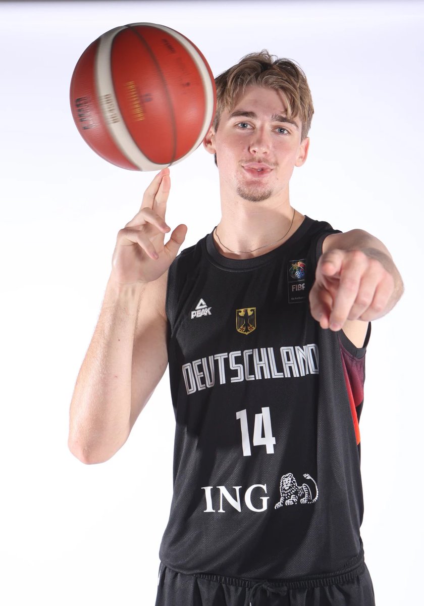 TerrierMBB's tweet image. Repping BU on the international stage!
Sophomore Ben Defty is making an impact with the German U20 National Team — posting 8 pts & 8 rebs vs. Ukraine and following it up with 11 pts & 6 rebs vs. Italy. #GoBU