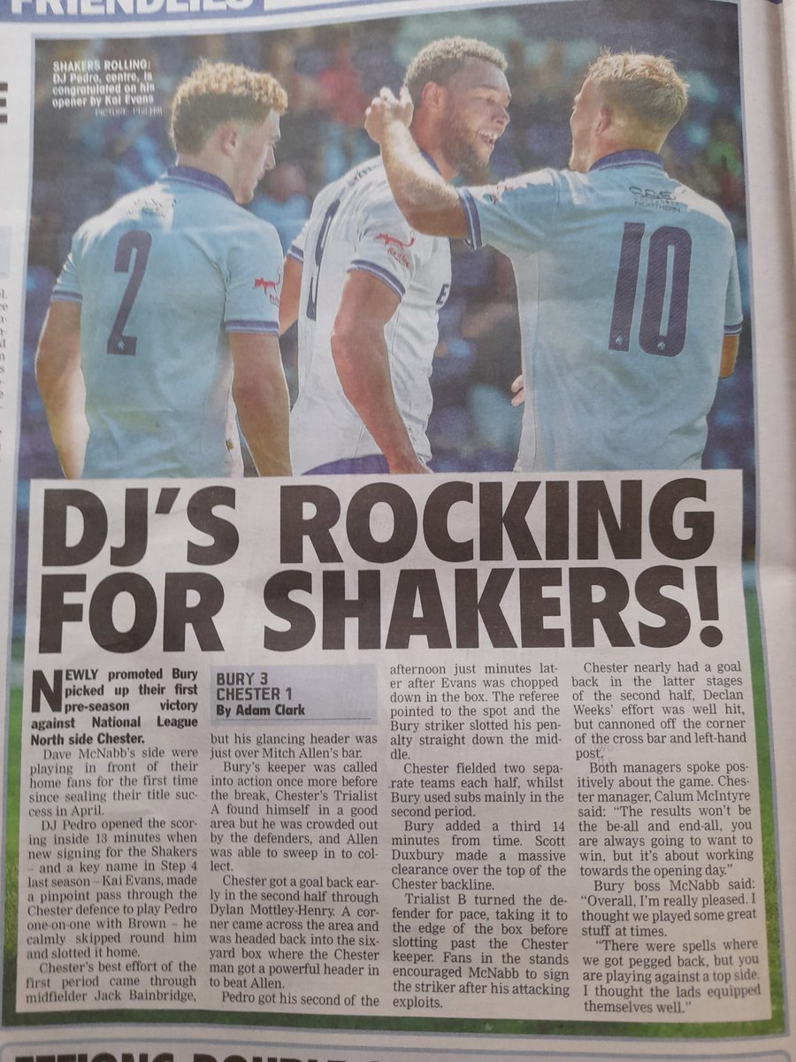 Adam Clark (@adamc433) on Twitter photo π Match report on yesterday's 3-1 for <a href="/buryfcofficial/">Bury Football Club</a> vs <a href="/ChesterFC/">Chester FC</a> in the <a href="/NonLeaguePaper/">The Non-League Paper</a>, featuring <a href="/Philhill1961/">Phil Hill</a>'s photo. Looking forward to contributing to the paper throughout the season. #buryfc π Match report on yesterday's 3-1 for <a href="/buryfcofficial/">Bury Football Club</a> vs <a href="/ChesterFC/">Chester FC</a> in the <a href="/NonLeaguePaper/">The Non-League Paper</a>, featuring <a href="/Philhill1961/">Phil Hill</a>'s photo. Looking forward to contributing to the paper throughout the season. #buryfc
