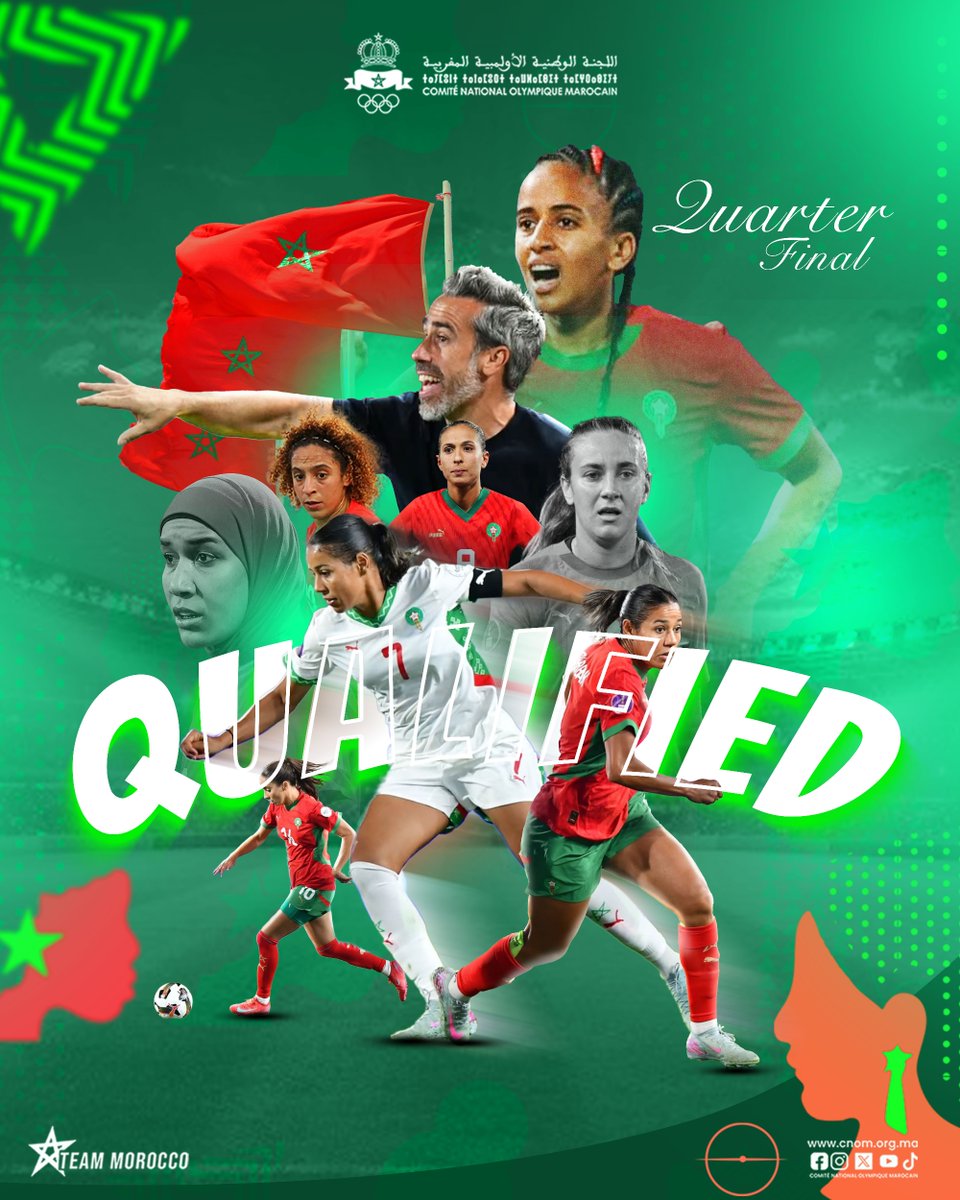 Congratulations to our women’s national team on reaching the quarter‑finals after their victory over Senegal 👏🦁⚽🇲🇦

#TeamMorocco #Football #AFCON2025 #WomensFootball