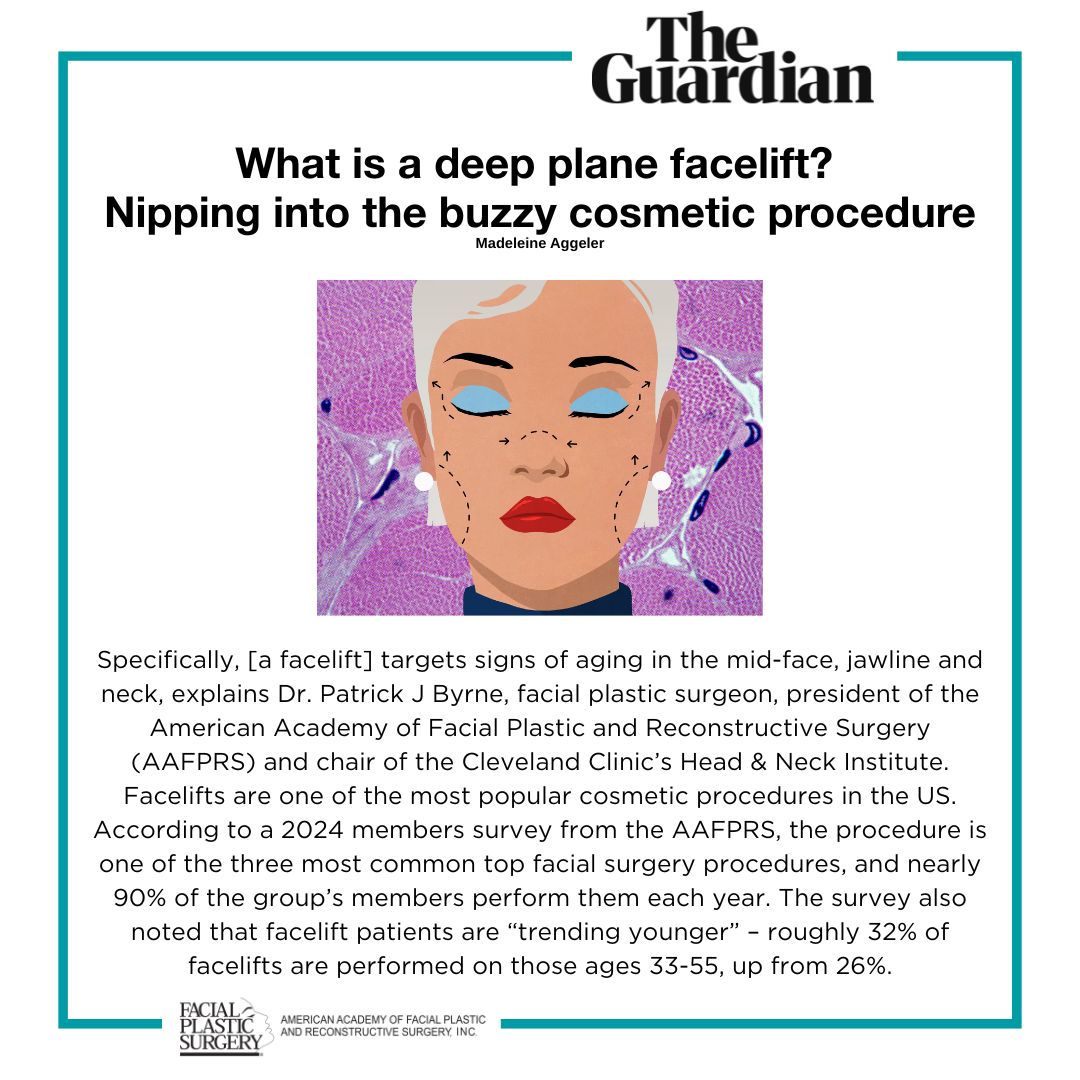 FacialPlasticSurgery (@aafprs) on Twitter photo For ppl interested in a facelift, experts emphasize how important it is to choose a skilled surgeon, especially when it comes to an advanced procedure like the deep plane facelift. Read more on <a href="/guardian/">The Guardian</a>, w/ insight from #AAFPRS President @drpatrickbyrne theguardian.com/wellness/2025/… For ppl interested in a facelift, experts emphasize how important it is to choose a skilled surgeon, especially when it comes to an advanced procedure like the deep plane facelift. Read more on <a href="/guardian/">The Guardian</a>, w/ insight from #AAFPRS President @drpatrickbyrne theguardian.com/wellness/2025/…