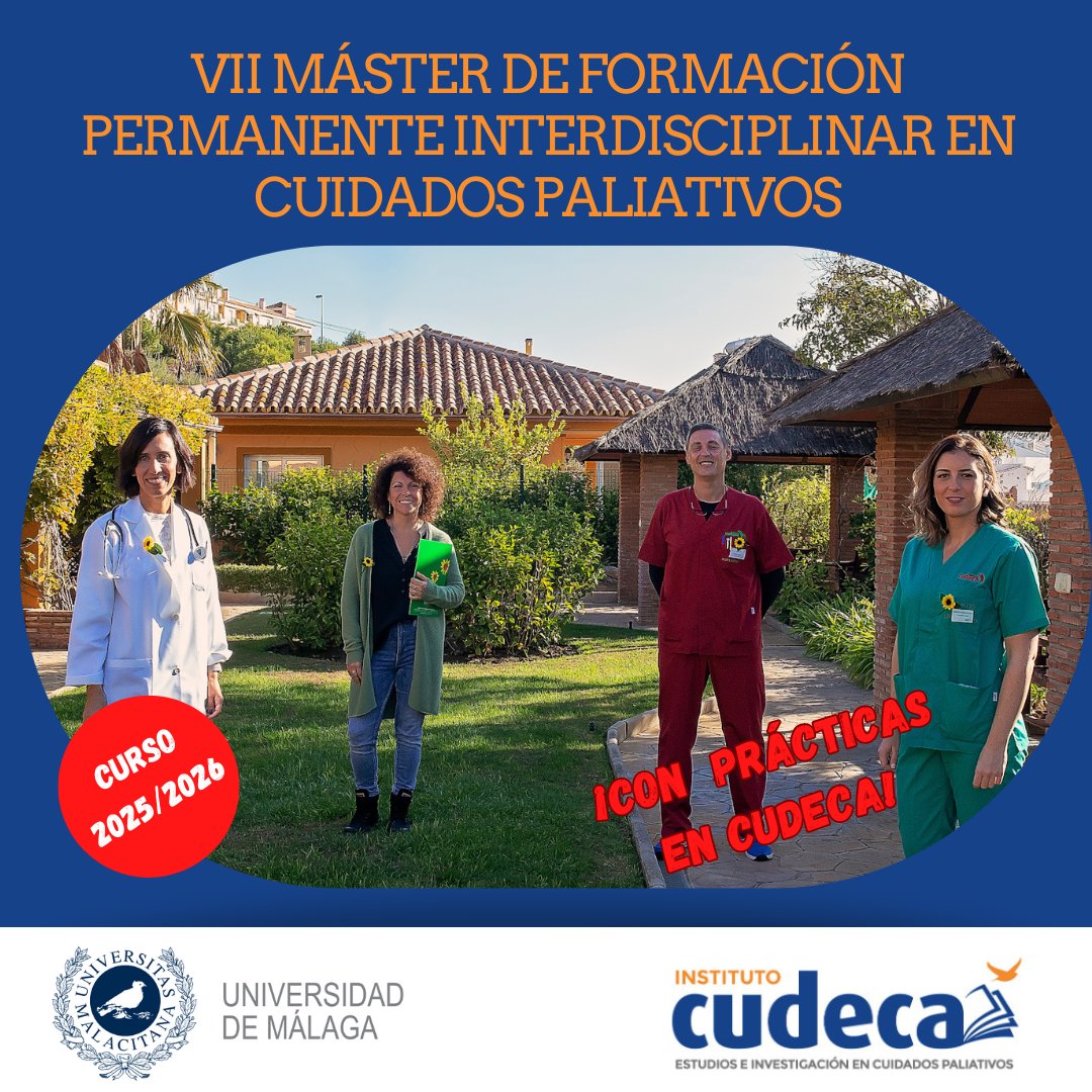 ✅ Tenemos el mejor master en #CuidadosPaliativos con la <a href="/InfoUMA/">Universidad de Málaga</a> 

➡ Atención integral del paciente
➡ Interdisciplinar
➡ Semipresencial
➡ Prácticas en nuestro hospice

⌛ Preinscríbete ya

<a href="/CCSaludUMA/">Facultad Ciencias de la Salud</a> 

titulacionespropias.uma.es/informacion_cu…