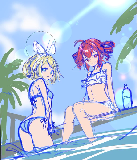 テトさん水着ラフ