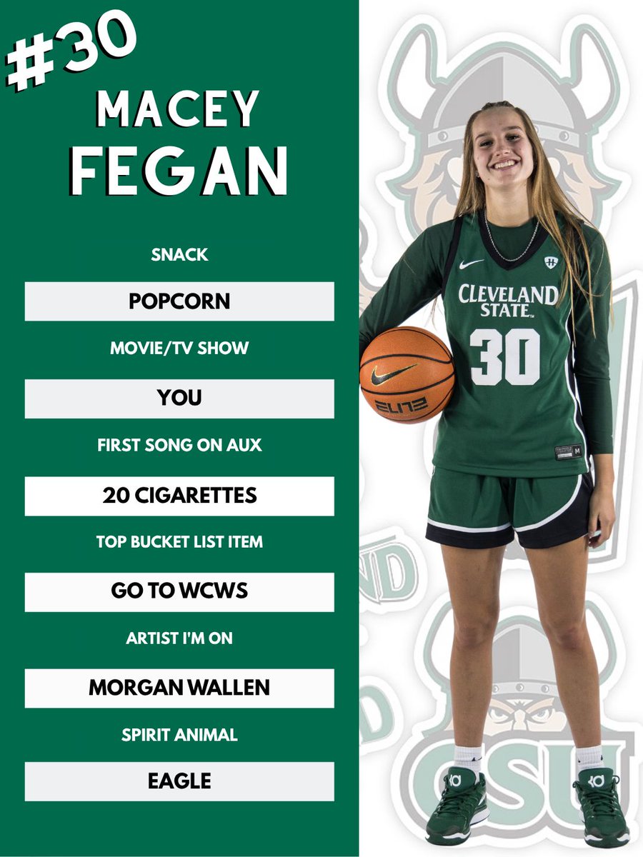 CSU_WBasketball's tweet image. 📣 Get to Know the Vikes!
#️⃣3️⃣0️⃣ Macey Fegan is a junior guard from the Great Lakes state — Michigan 🌊🏀