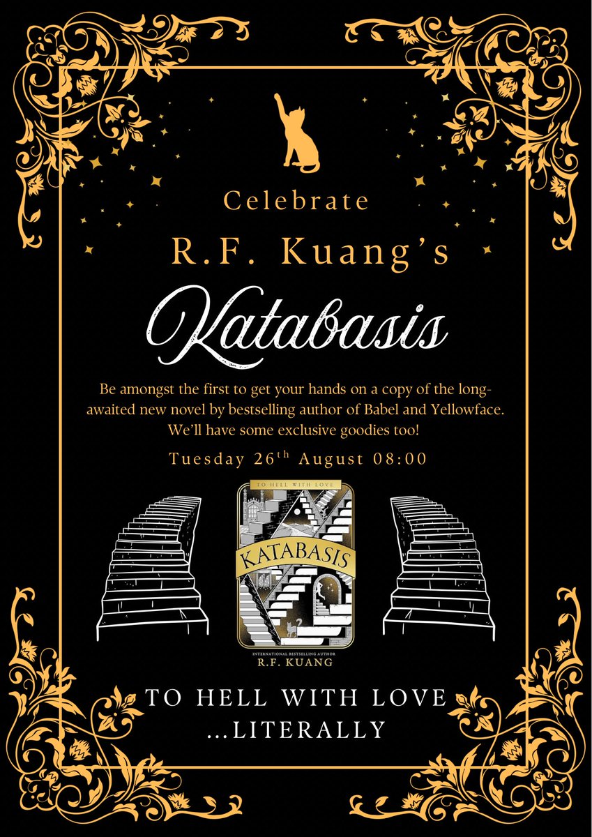 Waterstones Chichester (@waterstoneschi) on Twitter photo Join us for an early opening at 8am on Tuesday 26th August so you can be the first to get your hands on a copy of the long-awaited Katabasis by <a href="/kuangrf/">Rebecca F. Kuang</a> 🖤 We’ll also have some exclusive goodies! Hope to see you there, something hellish this way comes! #waterstones Join us for an early opening at 8am on Tuesday 26th August so you can be the first to get your hands on a copy of the long-awaited Katabasis by <a href="/kuangrf/">Rebecca F. Kuang</a> 🖤 We’ll also have some exclusive goodies! Hope to see you there, something hellish this way comes! #waterstones