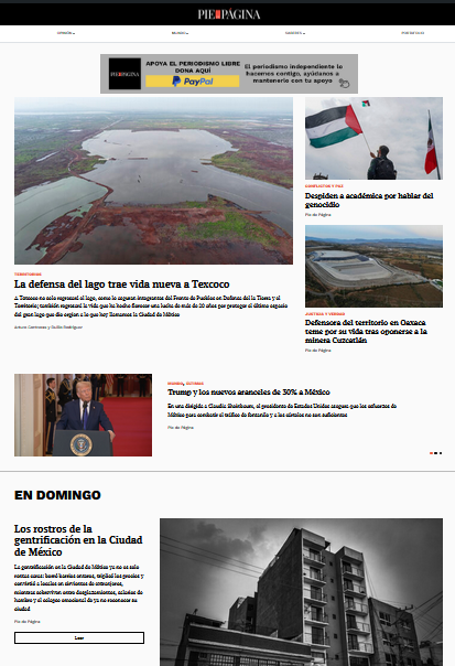 #LaPortada 📰

🔗 La defensa del lago trae vida nueva a Texcoco piedepagina.mx/la-defensa-del…

🔗 Los rostros de la gentrificación piedepagina.mx/los-rostros-de…

🔗 Defensora del territorio teme por su vida piedepagina.mx/defensora-del-…