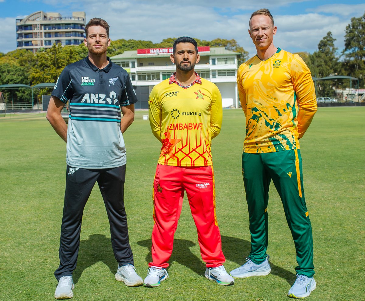 The captains have their eyes on the trophy 👀

Catch the action-packed T20I Tri-Series at Harare Sports Club which kicks off tomorrow with an exciting opener between Zimbabwe and South Africa!

#ExperienceZimbabwe