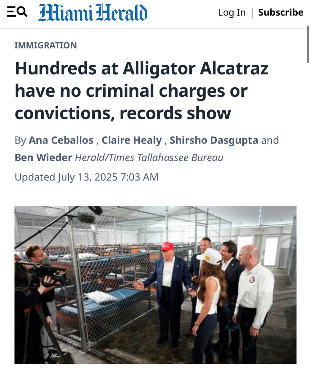 State Rep. Angie Nixon (@angienixon) on Twitter photo Friendly reminder that <a href="/realDonaldTrump/">Donald J. Trump</a> <a href="/GovRonDeSantis/">Ron DeSantis</a> and <a href="/GovGoneWild/">Blaise Ingoglia</a> continue to lie.
We are wasting a shit ton of money on a facility that’s poorly made and treating folks inhumanely.
$450 m that could’ve gone to mental health services, early childhood education and more Friendly reminder that <a href="/realDonaldTrump/">Donald J. Trump</a> <a href="/GovRonDeSantis/">Ron DeSantis</a> and <a href="/GovGoneWild/">Blaise Ingoglia</a> continue to lie.
We are wasting a shit ton of money on a facility that’s poorly made and treating folks inhumanely.
$450 m that could’ve gone to mental health services, early childhood education and more