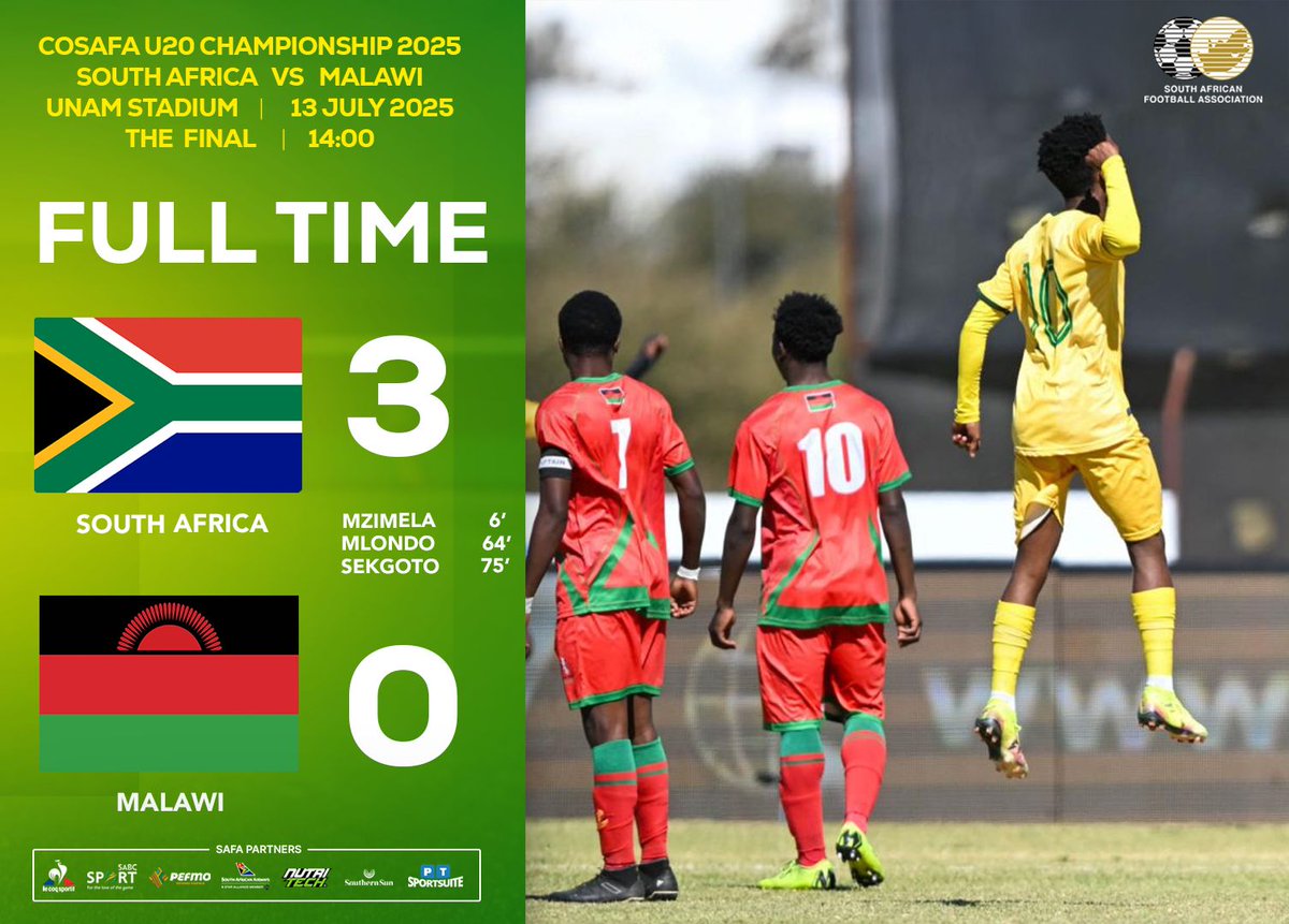 SAFA_net's tweet image. And we are the champions after beating Malawi in the Region 5 Games men's final in Namibia!!