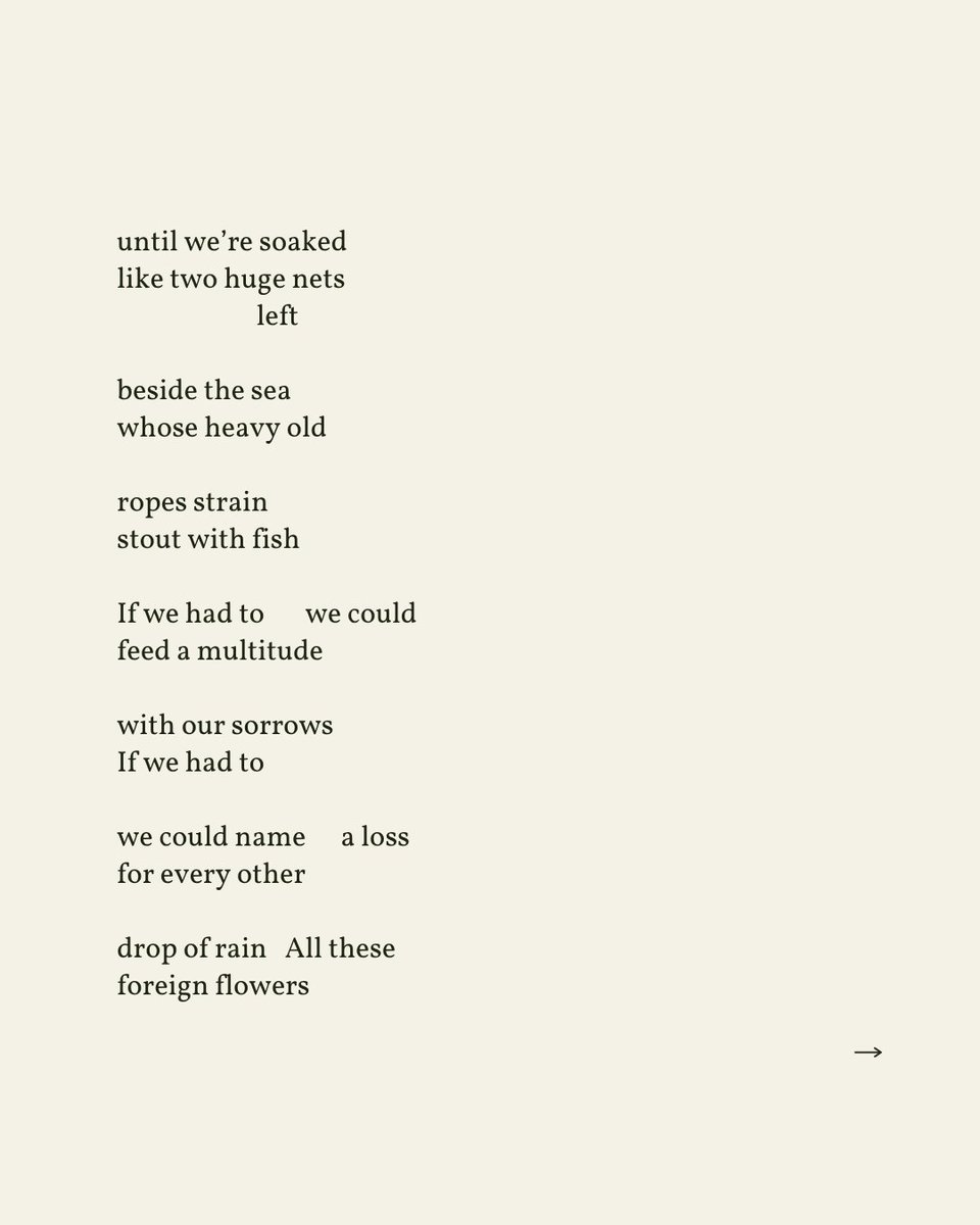 readalittlepoem's tweet image. “I know / we’ve had a monsoon // of grieving to do / which is why // I promise to lie / beside you // for as long as you like / or need”
— Patrick Rosal
.
.
.
This poem appeared in Poem-a-Day by the Academy of American Poets, 2024. Shared here with deep gratitude.