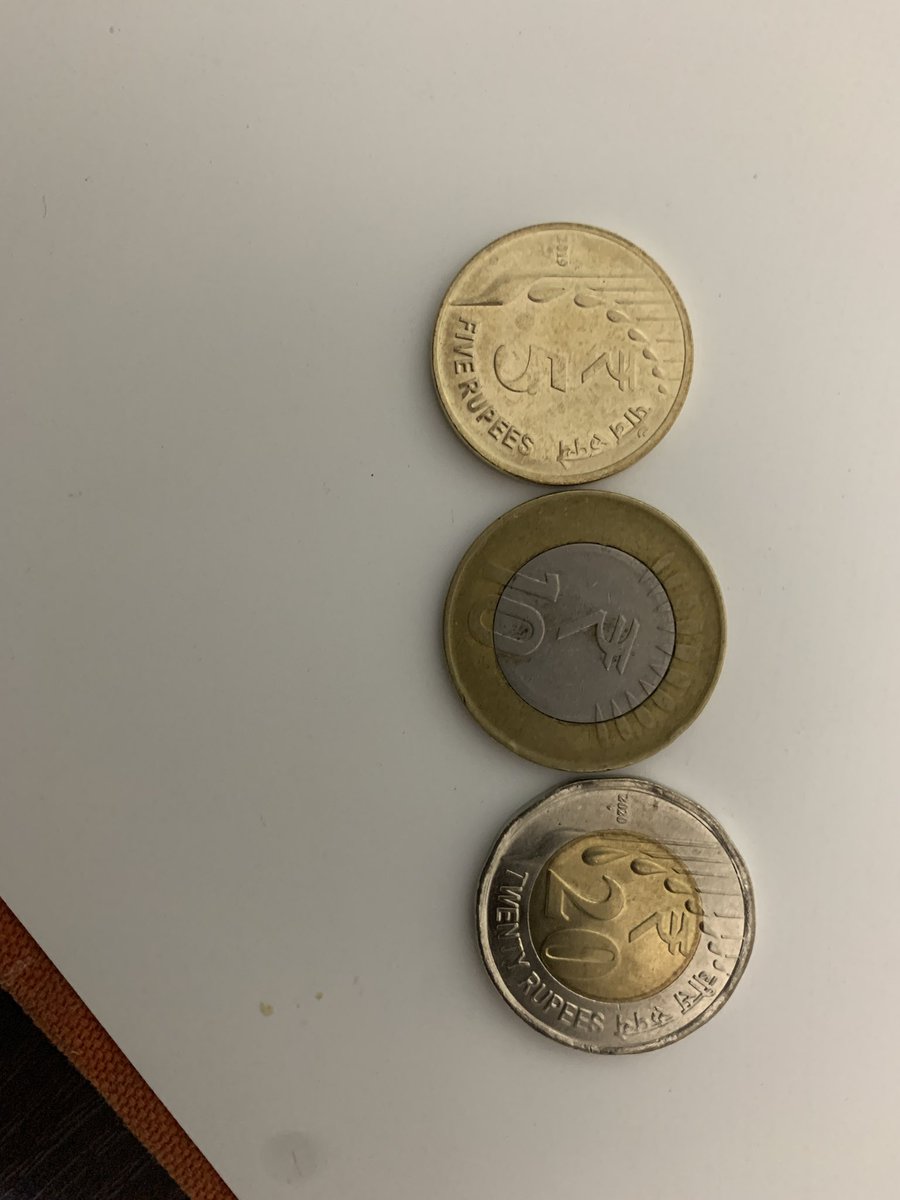 abhijit_MLab's tweet image. Posting on rqst frm a visually impaired frnd:
Earlier, coins of diff values differed clearly in size n shape, making them easy 2 distinguish by touch. Now, many denominations feel identical. Here’s 1 example 10 n 20 can hide below 5 perfectly.
@RBI, please take note.