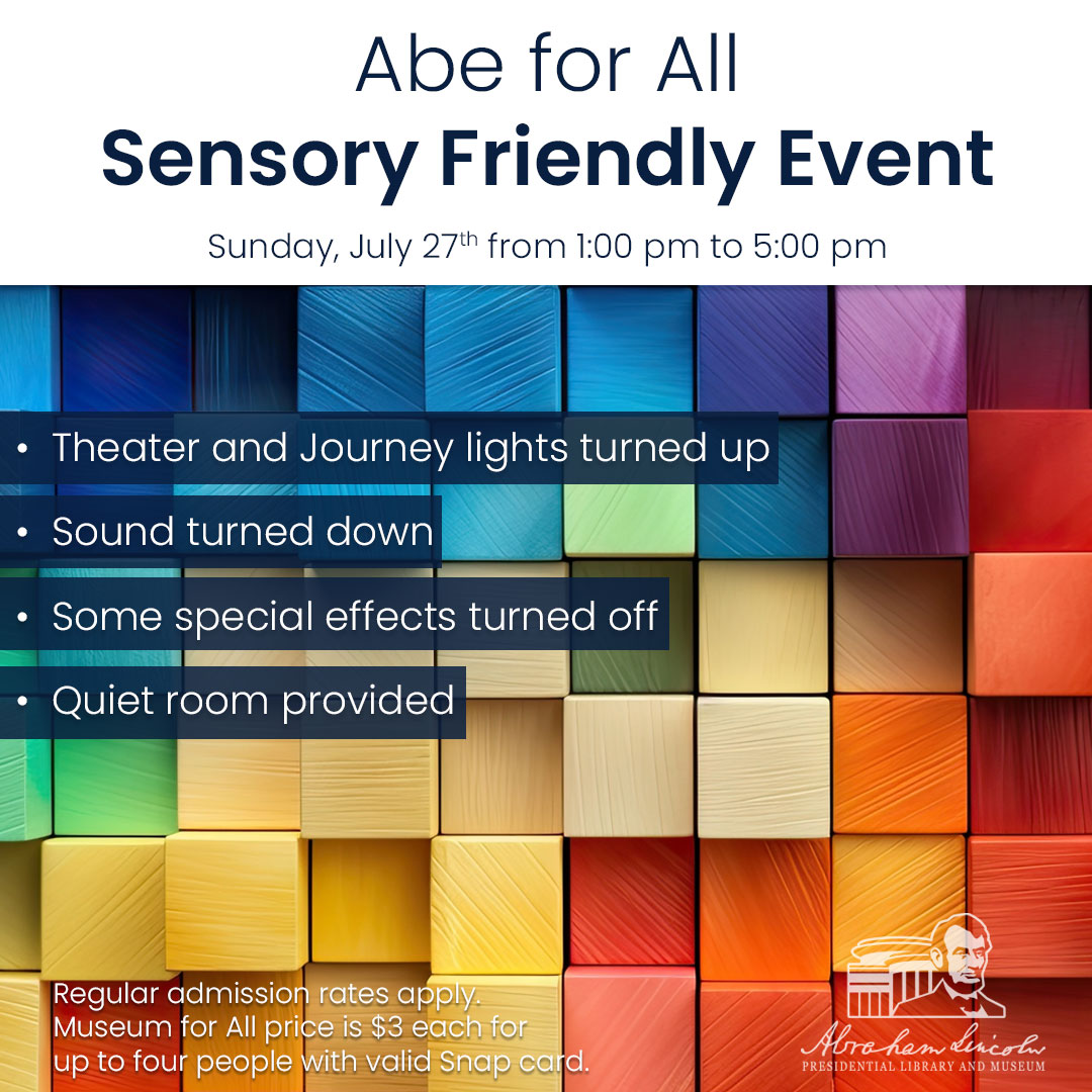 Join us for #SensoryFriendly Sunday on July 27 from 1:00 p.m. to 5:00 p.m.  During this event, visitors who may be overwhelmed by intense light, strong sounds, and large crowds are welcome to enjoy an experience designed for them. Details at ow.ly/mRX450Wksz4

#ALPLM