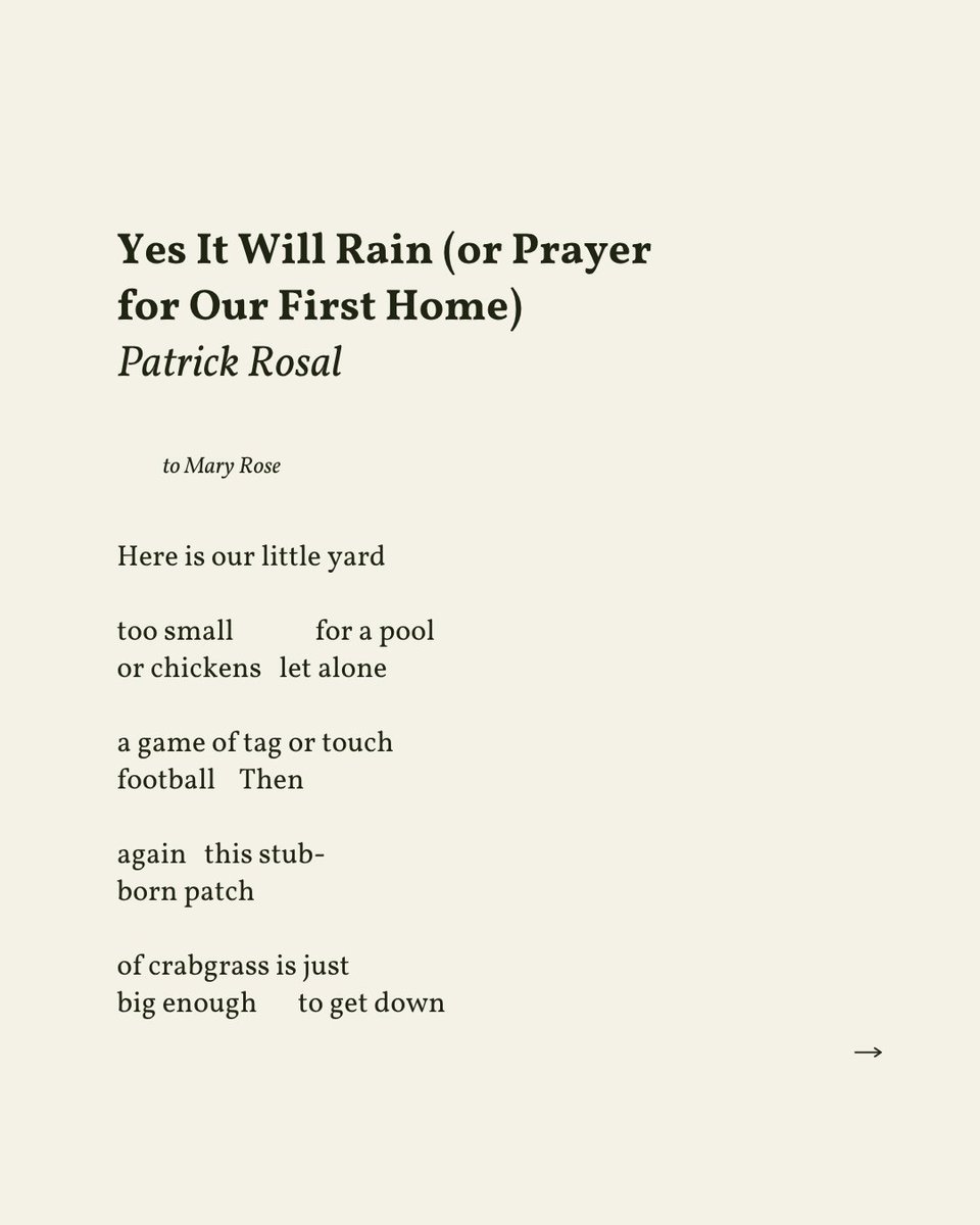 readalittlepoem's tweet image. “I know / we’ve had a monsoon // of grieving to do / which is why // I promise to lie / beside you // for as long as you like / or need”
— Patrick Rosal
.
.
.
This poem appeared in Poem-a-Day by the Academy of American Poets, 2024. Shared here with deep gratitude.