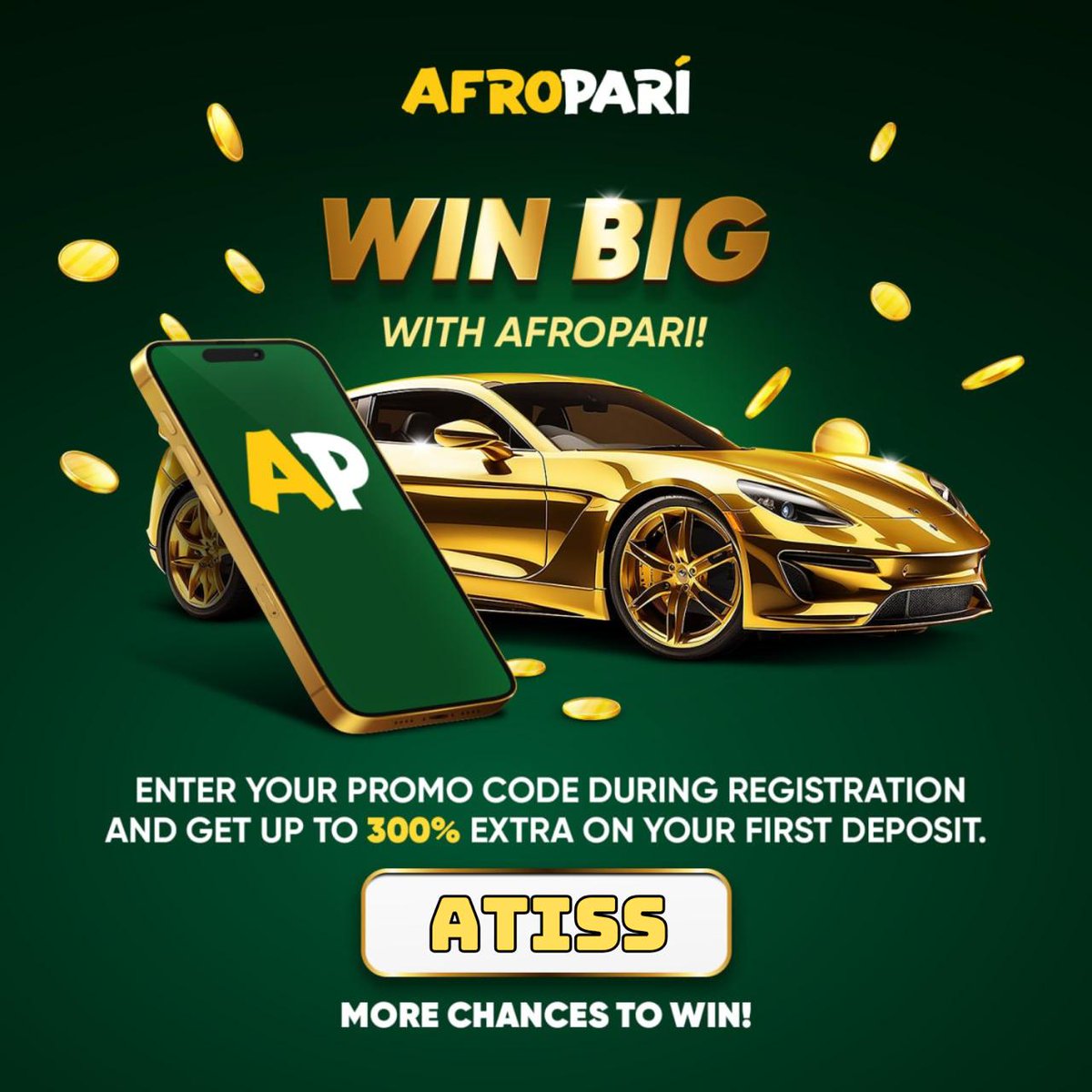 New accounts Register #Afropari 👉refpa84423.com/L?tag=d_452114…
Promocode :ATISS 
Free stake available 🤑 
Reply with a screenshot!!