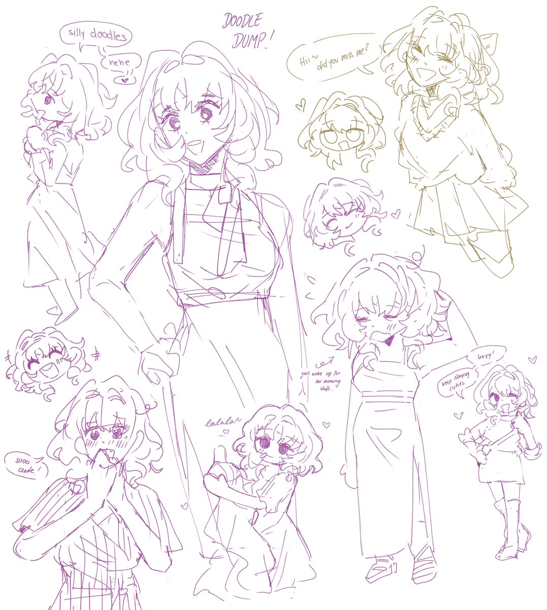 aglaeadoods's tweet image. decided to take some time and practice doodling without references again because I have been feeling insecure about my art and this usually helps me &lt;3 #aglaea feat. some #cyrene