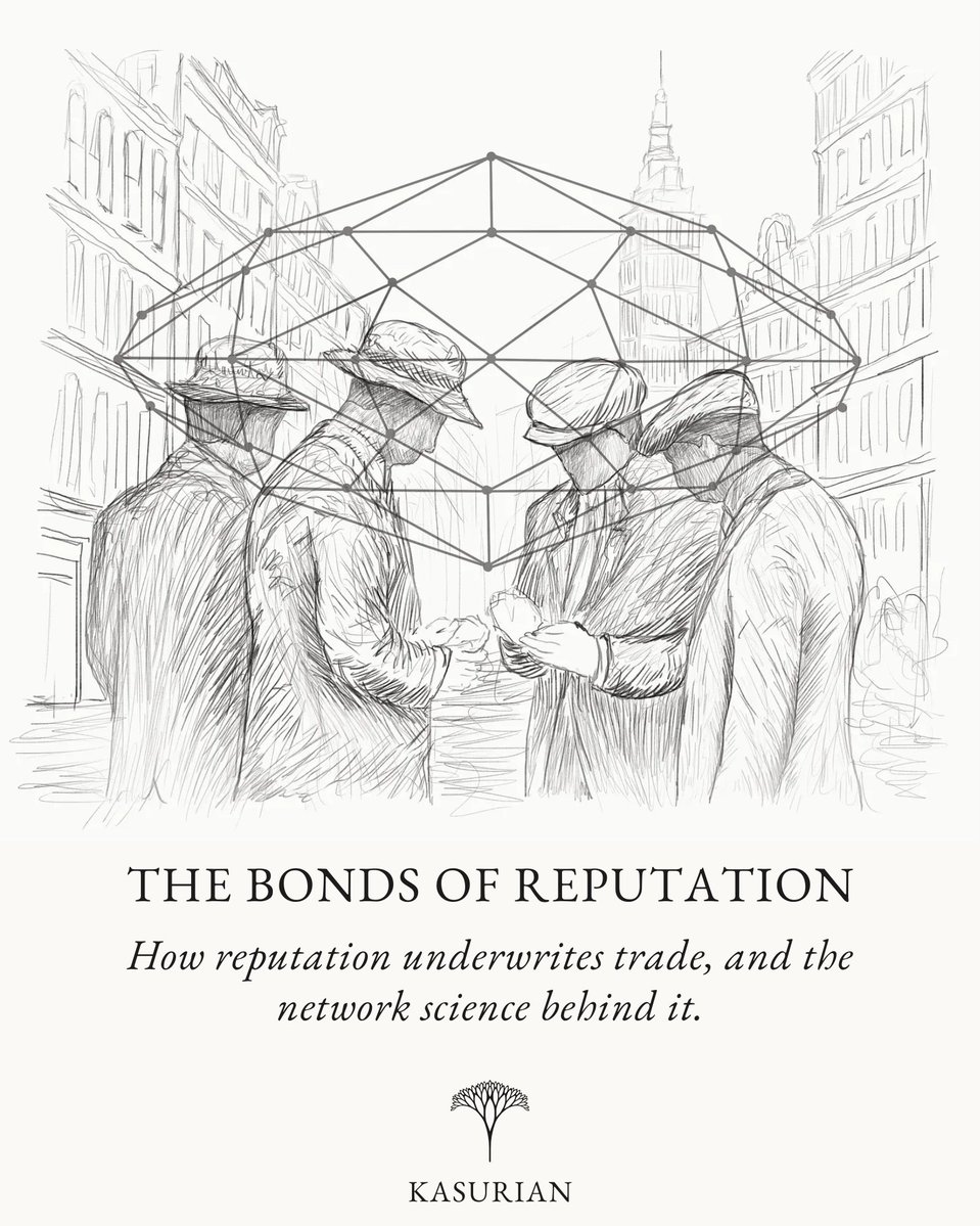KasurianMag's tweet image. In the quest for 21st-century economic sovereignty, where does one start?
In Kasurian's latest essay, The Bonds of Reputation, Haseeb Ahmed (@haseebinc) explores the hidden role of trust in trade, from the Maghribi Traders of medieval Islamic civilisation, to the Diamond…
