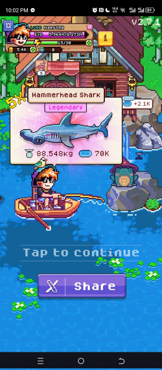 LFG!! 🔥 
After days of common fish, here flexing 5X LEGENDARY HammerHead Shark 🦈. Looks like I'll need to cook some sharkbased recipes now 😂

<a href="/FishingFrenzyCo/">Fishing Frenzy</a> 
<a href="/Ronin_Network/">Ronin</a>