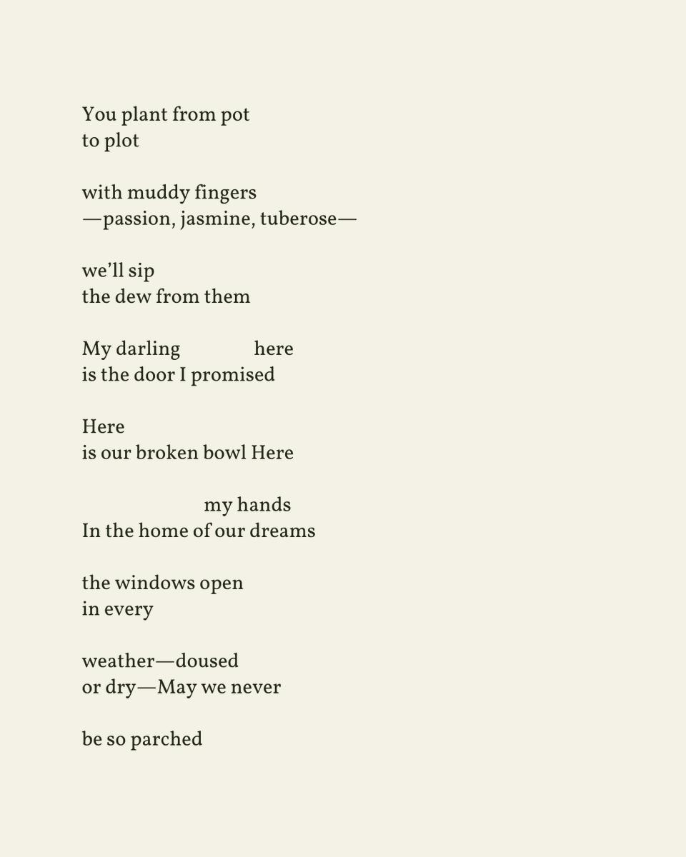 readalittlepoem's tweet image. “I know / we’ve had a monsoon // of grieving to do / which is why // I promise to lie / beside you // for as long as you like / or need”
— Patrick Rosal
.
.
.
This poem appeared in Poem-a-Day by the Academy of American Poets, 2024. Shared here with deep gratitude.