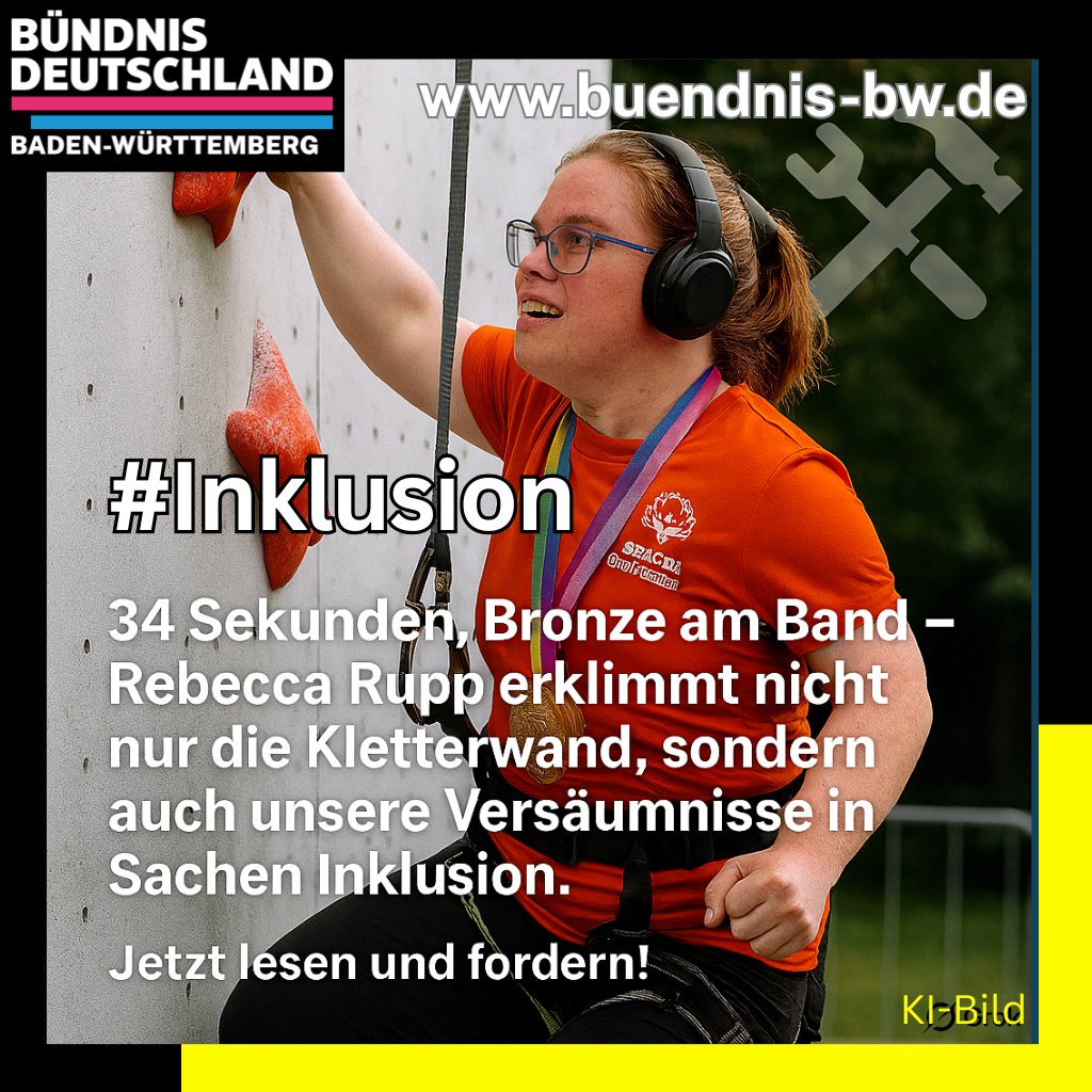 „34 Sekunden, Bronze am Band – Rebecca Rupp erklimmt nicht nur die Kletterwand, sondern auch unsere Versäumnisse in Sachen Inklusion. Wer weiter nur applaudiert statt zu bauen, verpasst echte Spitzenleistungen. 👉Jetzt lesen und fordern! #InklusionJetzt #SportVereint