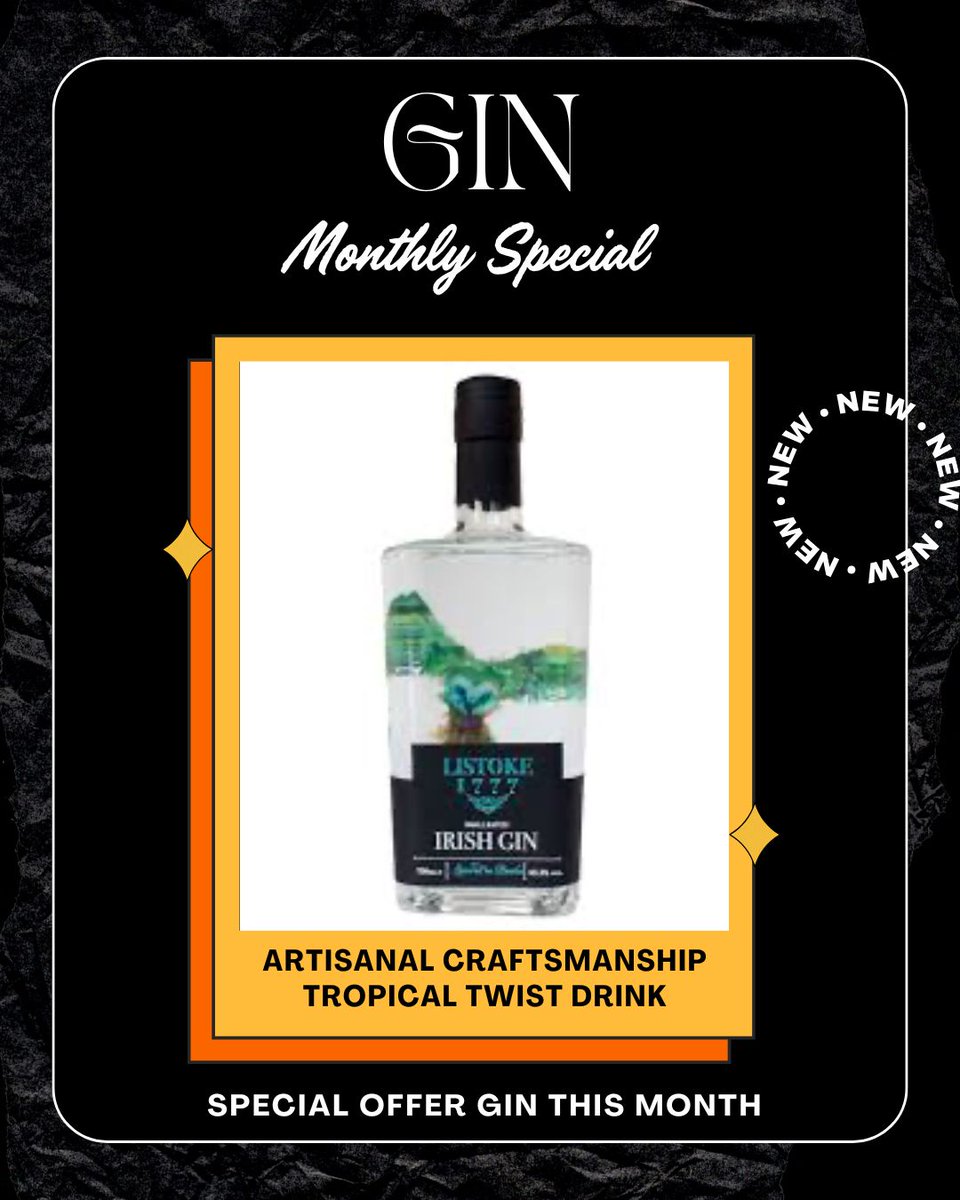 Our gin of the month is Listoke - a bold Irish gin with a tropical twist.

Perfect with Schweppes tonic for €9.70.

Summer in a glass ☀️ 

#taaffesforthecraic #listokegin #ginspecial