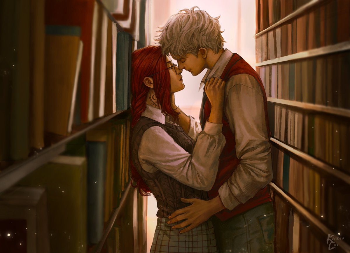 need more butch-femme lesbian vampire books? look at this gorgeous art @/kaidenchii_ did for The Book of Blood and Roses