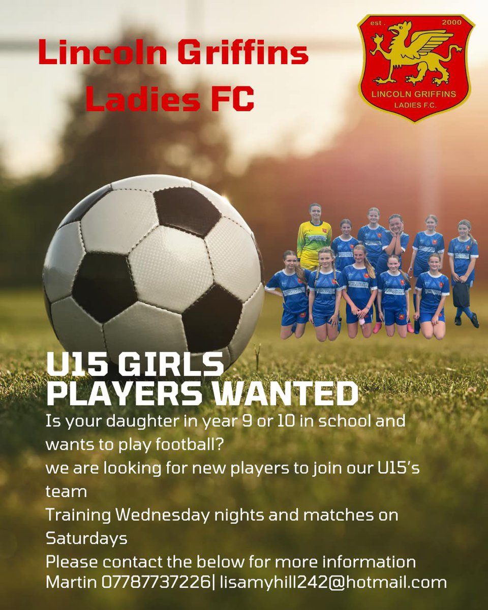 Is your daughter inspired by the women’s euros…then look no further. For more info get in touch ⚽️⚽️⚽️⚽️