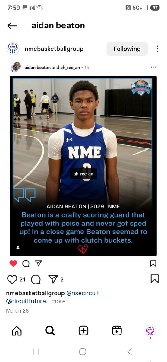 A historic run unlike any other....

NME 14U 2029 UA Future's Aidan Beaton had 20 in the win over Collin Sextons's Nike EYBL team, 30 last night - 

And now 46 in our 63-49 win over GF4 in the Hoopseen National Semifinals!!!!!!

Unprecedented King Beaton!

National title game in