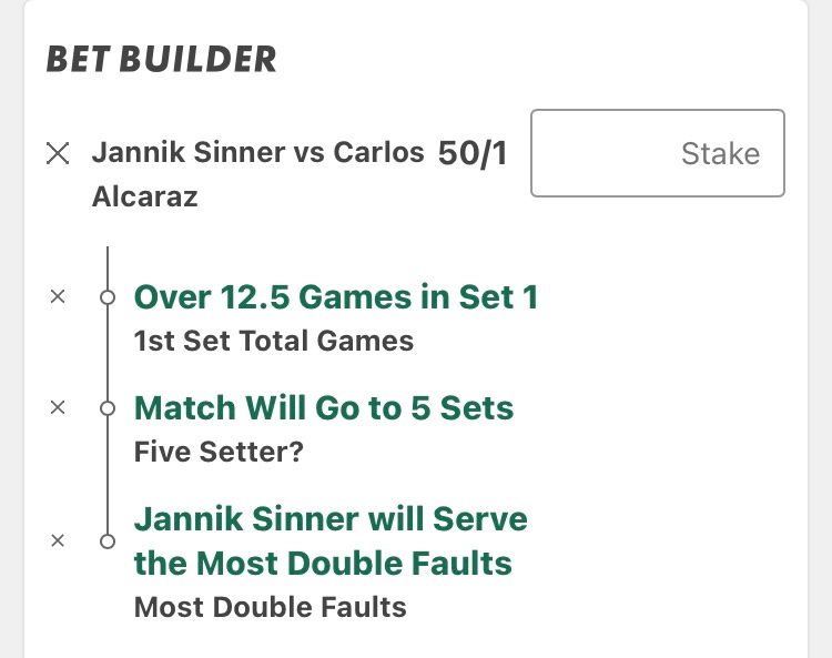 If you take a couple of <a href="/SchoolerSport/">Andy Schooler</a> selections and back an epic matchup to go the distance you get a 50/1 shot!

8 of their last 11 meetings gone the distance including 3 of their 4 at grand slams #Wimbledon
