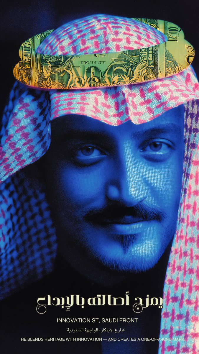 ▫️مساء الفن 🤍🌧️

▫️طلب للوحات لعميل بالذكاء الاصطناعي 
_ ستايل موجود في ميدجورني مجنووون 🚀🤍

▫️طبقت عليه ستايل السعودي طبعاً كان طلبه بدون نصوص وانا أضفتها من عندي🤍