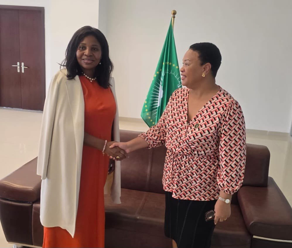 APRM_MarieRose's tweet image. On the margins of the 7th #AUMYCM, I met H.E. Francisca Tatchouop Belobe, AU Commissioner-Elect for Economic Development, Tourism, Trade, Industry and Mining (@AU_ETTIM). I congratulated her on her appointment by the 47th Ordinary Session of the AU Executive Council (10–11 July…