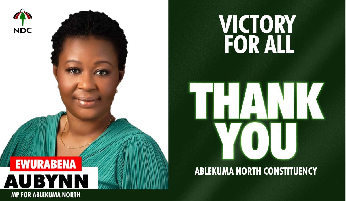 eaaubynn's tweet image. Victory for All !

Thank you, Ablekuma North Constituency, for your unwavering trust and support. Together, we’ve made history! 

I am deeply honored to serve you and ready to work for every single one of you. This victory belongs to all of us.

#EwurabenaAubynn 
#AblekumaNorth