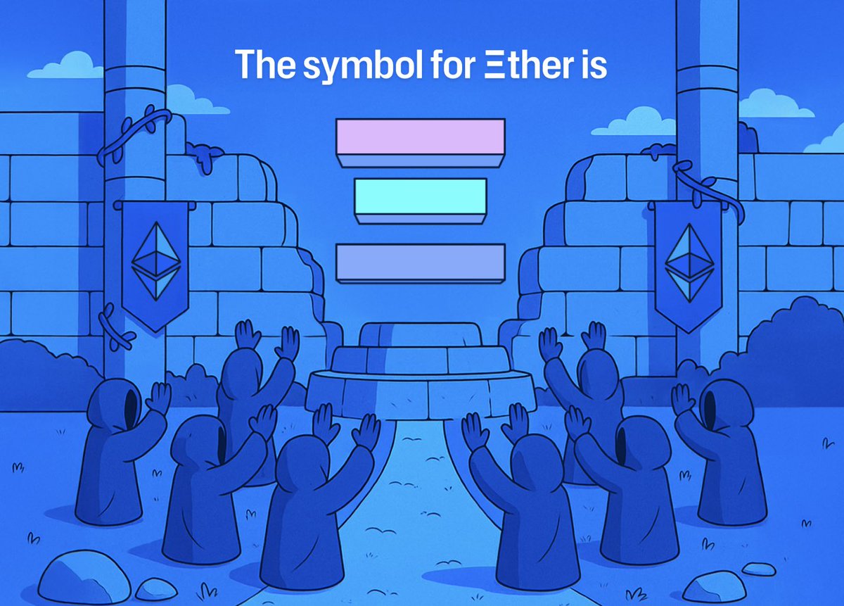 The symbol is simple: Ξ

One letter that says it all.

The chain that started it. The community that never left.

If you’re part of it, make it known.

Ξ in your name. Forever Ethereum.
