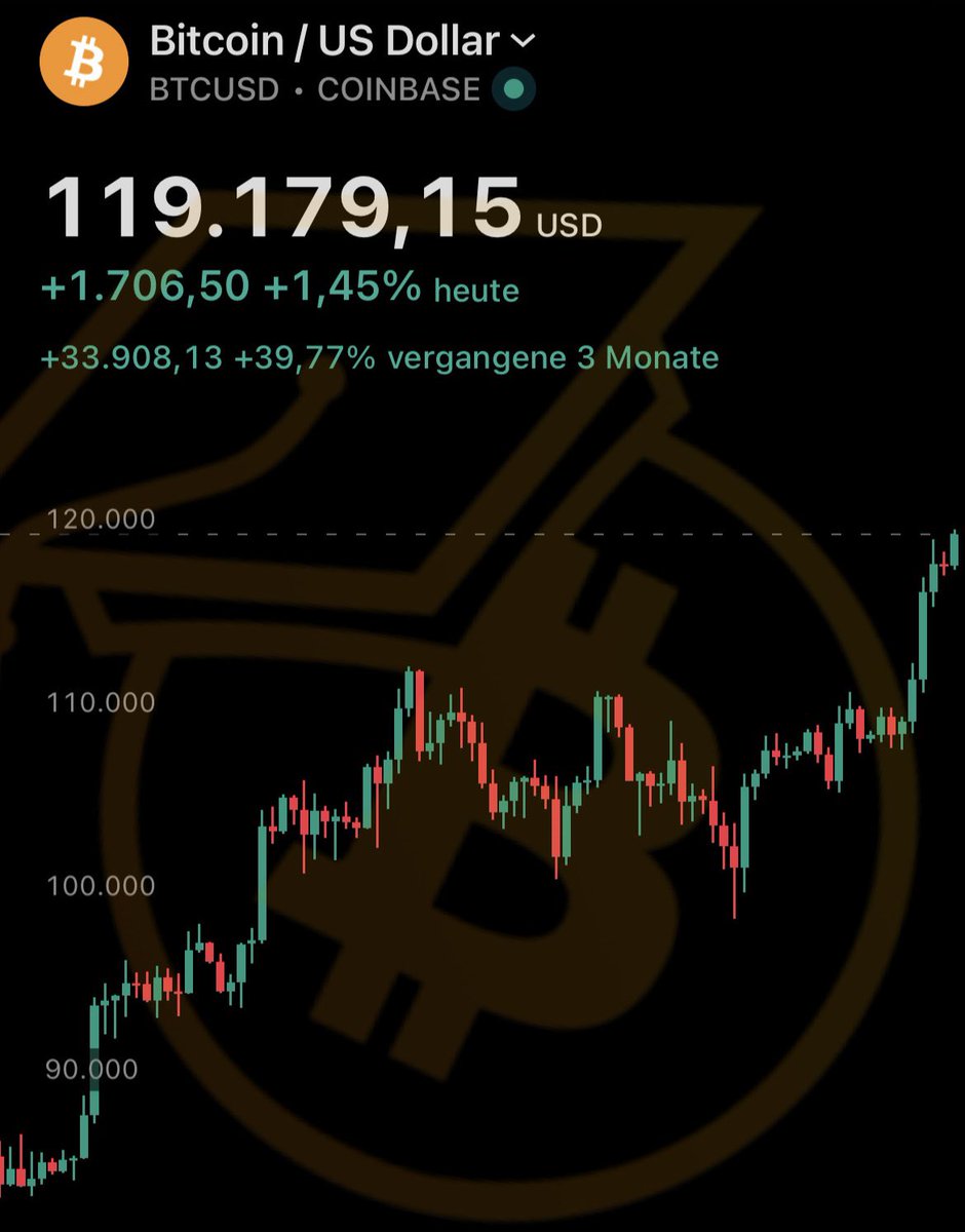 Neues Allzeithoch: Der Bitcoin-Kurs steht erstmals über 119.000 US-Dollar!  🎉📈