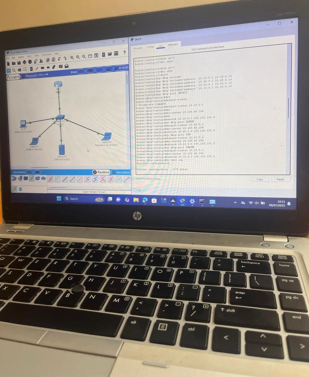 BasseyEdubio's tweet photo. Getting Hands-On with Networking!
This week, I’ve been using Cisco Packet Tracer to apply my networking theory configuring routers, setting up DHCP, and simulating real-world network environments. Valuable experience!
 #NetworkEngineering #CyberSecurity #CCNA #CiscoPacketTracer https://t.co/w0msVq56HT