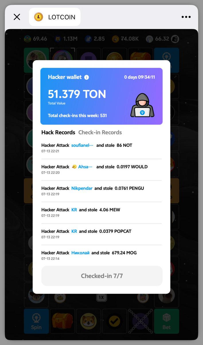🕵️‍♀️🕵️🕵️‍♂️The hacker’s wallet assets have exceeded 50TON. Check in to share them. Last 9 hours!⌛️