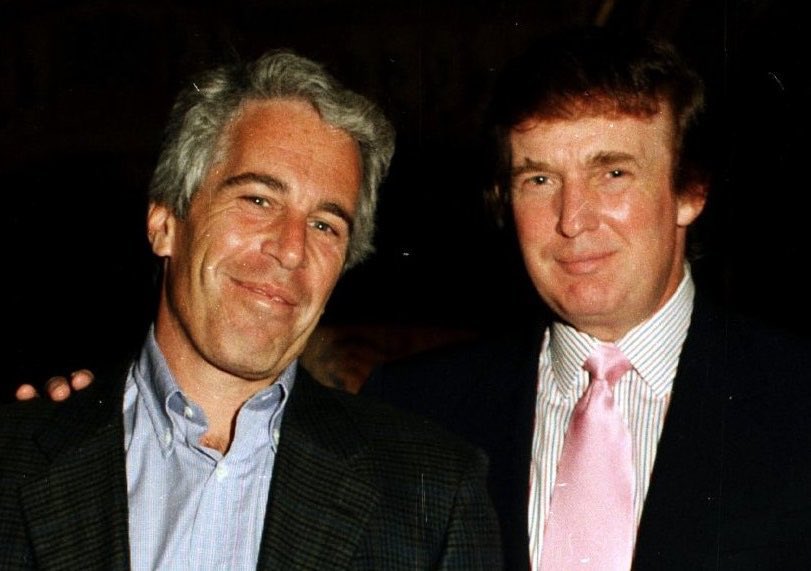 middleageriot's tweet image. SHOWN: The guy who could release the Epstein files anytime he wanted and the guy he had killed.