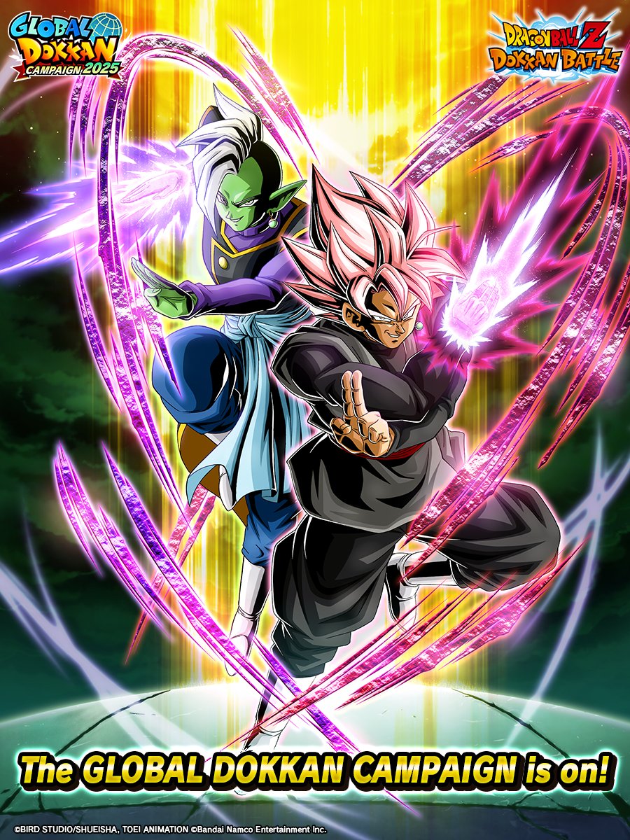 dokkan_global's tweet image. @DB_FusionCore
Thank you for participating in the campaign! 

You got...
&quot;Goku Black (Super Saiyan Rosé) + Zamasu&quot;!

Let&apos;s keep enjoying the GLOBAL DOKKAN CAMPAIGN 2025!

#GlobalDokkanCampaign #dokkanbattle #dragonball