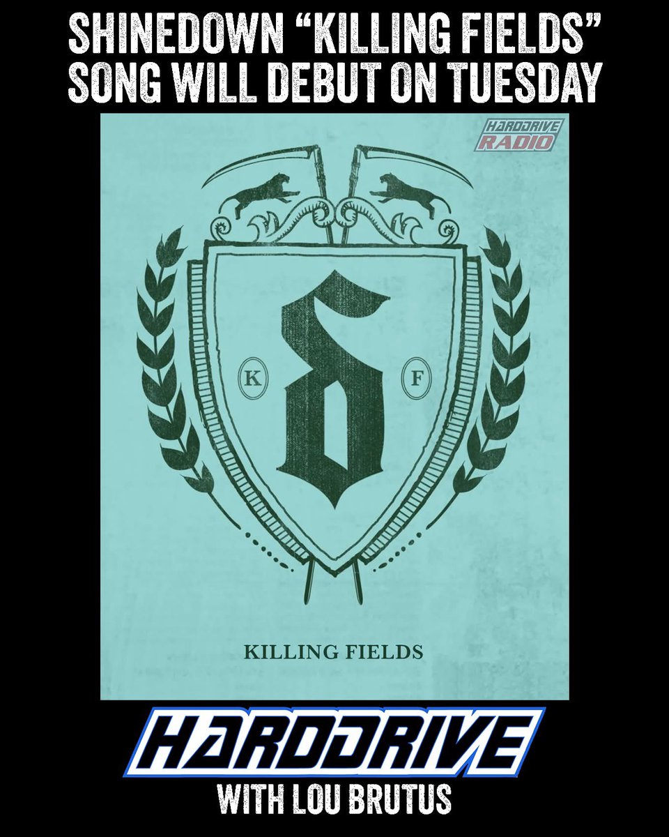 NEW SHINEDOWN! <a href="/Shinedown/">SHINEDOWN</a> will release a new track, “Killing Fields,” this Tuesday. A preview of the tune is available below. Brent Smith posted, "’Killing Fields’ is not a song that has one specific meaning.” Check out a tease here: shinedown.lnk.to/KillingFields #SHINEDOWN