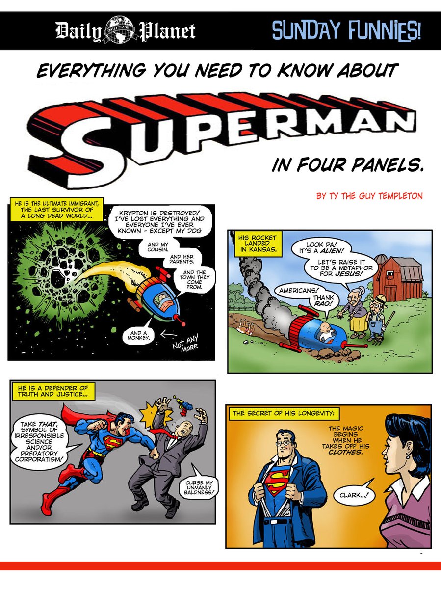 With a Superman movie in theatres, I revive a time honoured tradition!  Sunday Funnies!