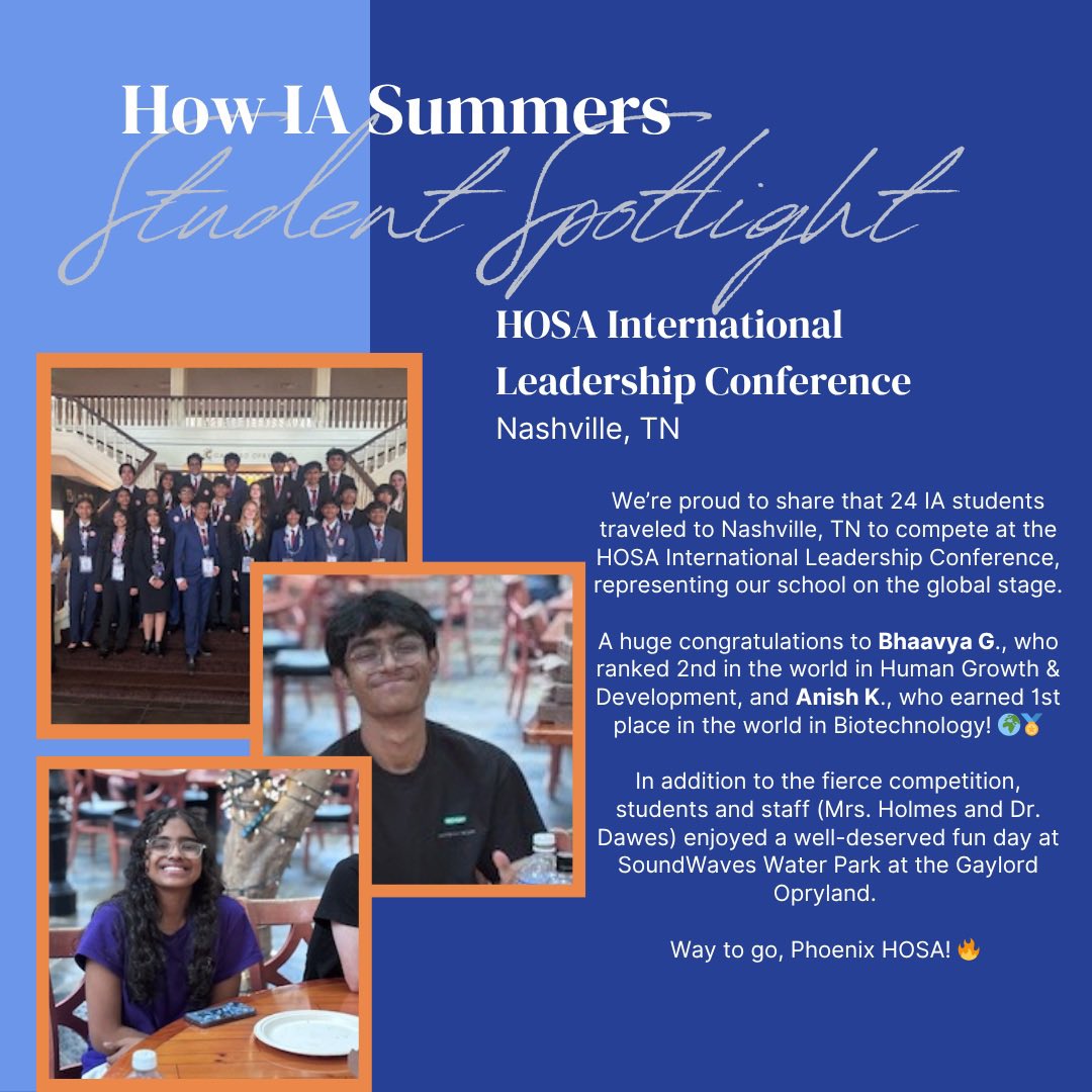 FCS Innovation Academy (@iafultonschools) on Twitter photo How about a double student #howIAsummers Sunday feature?! We are thinking yes!
Congratulations to our <a href="/FCSCTAE/">Fulton County Schools CTAE</a> HOSA group on their outstanding work back in June at the International Leadership Conference. Way to represent IA so well! <a href="/ia_kent/">Scott Kent</a> <a href="/FultonCoSchools/">FultonCountySchools</a> <a href="/iaptso/">Innovation Academy PTSO</a> How about a double student #howIAsummers Sunday feature?! We are thinking yes!
Congratulations to our <a href="/FCSCTAE/">Fulton County Schools CTAE</a> HOSA group on their outstanding work back in June at the International Leadership Conference. Way to represent IA so well! <a href="/ia_kent/">Scott Kent</a> <a href="/FultonCoSchools/">FultonCountySchools</a> <a href="/iaptso/">Innovation Academy PTSO</a>