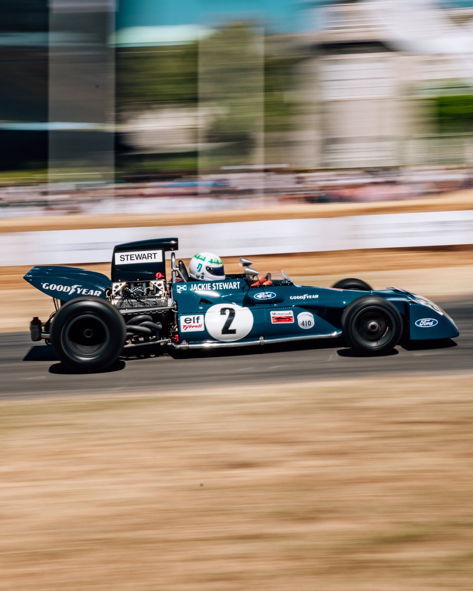 F1's tweet image. F1 history came alive at Goodwood!  
We have legends in motion on the track and behind the wheel 💨
#F1 #FOS