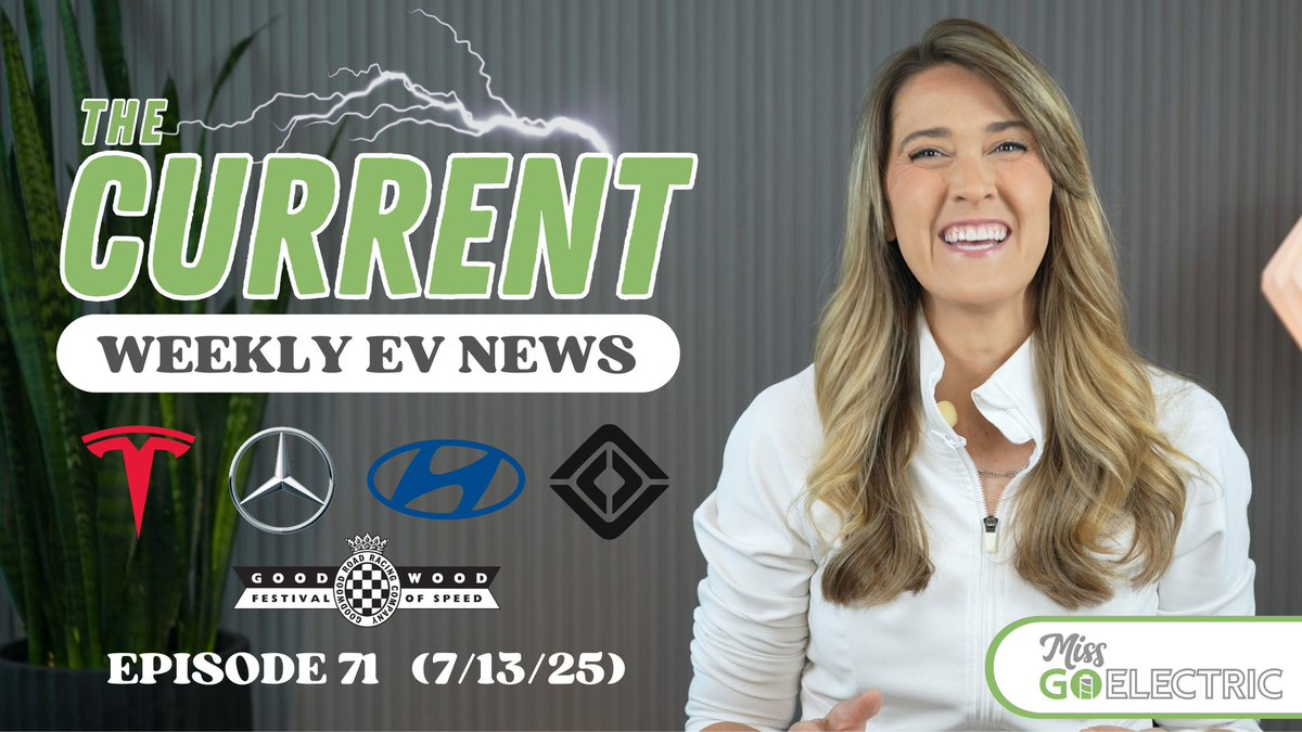 MissGoElectric's tweet image. Welcome back for another episode of The Current: Weekly EV News in just under 10 minutes!
I guess this week was all about speed 😁
Join us for the following stories we discuss:
⚡ @Hyundai debuts the Ioniq 6 N
⚡ EVs of the @fosgoodwood
⚡ @MercedesBenzUSA x @FederalRealty…