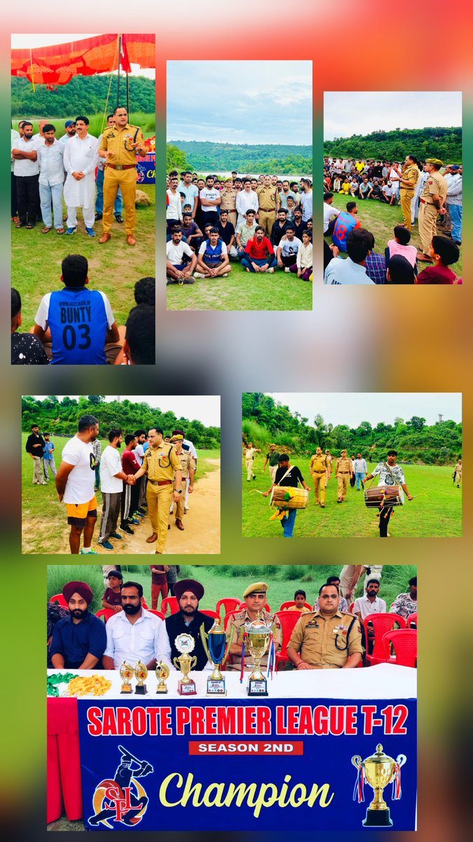 SP Rural Jammu, Sh. Brijesh Sharma, JKPS, attended the Sarote Premium Cricket League final as Chief Guest. Held near River Chenab, the event promoted youth engagement through sports. He appreciated organizers’ efforts and emphasized staying away from drugs and mobile addiction.