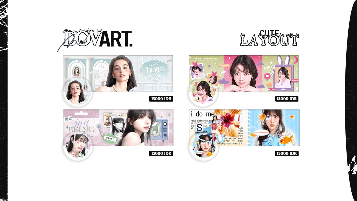 𝐃𝐎𝐕𝐀𝐑𝐓 IS OPEN DAILY :

basic classy dark cute layouts by req 4K-15K. all payment. GA slots available, twice a month. check the catalogs on dovart.carrd.co

#zonauang