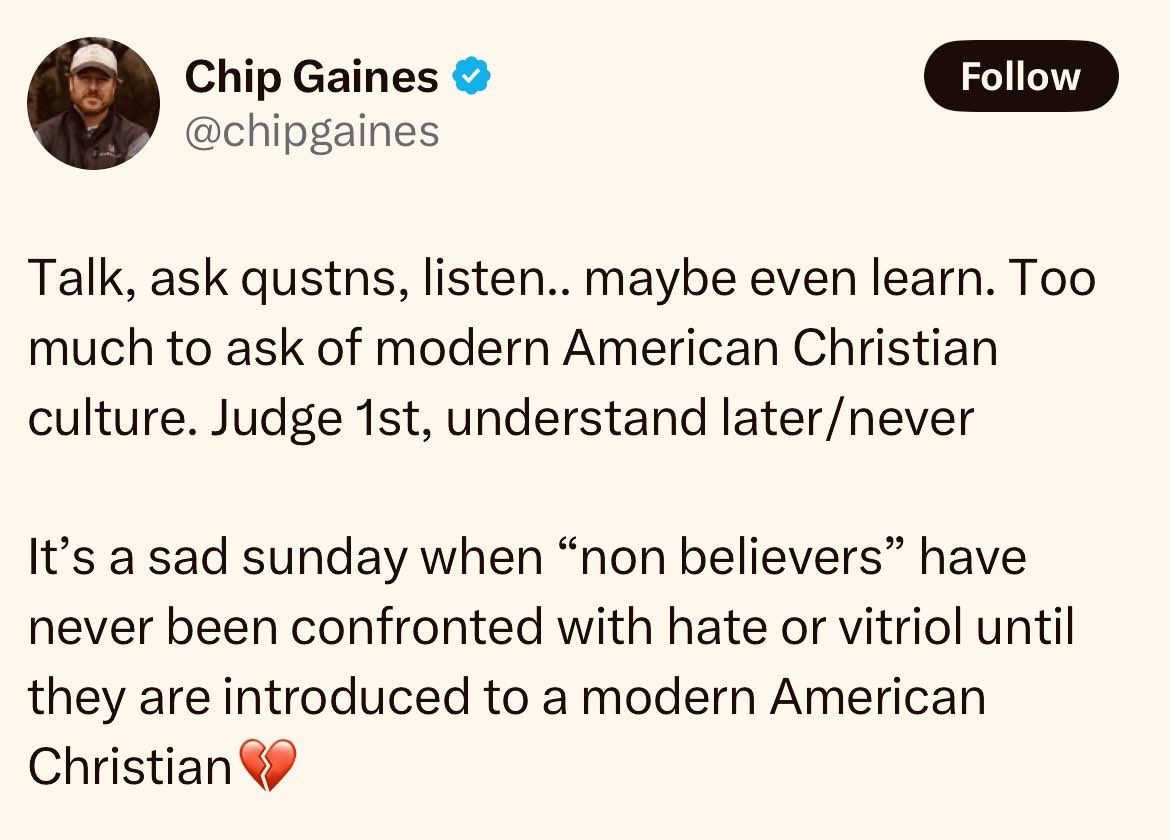 Larry Alex Taunton (@larrytaunton) on Twitter photo We are witnessing the Jenn Hatmaker-ing of <a href="/chipgaines/">Chip Gaines</a> and <a href="/joannagaines/">Joanna Gaines</a>.
Itās one thing to sin. Heaven knows how I have needed Godās grace and mercy.
But itās an altogether different category of sin to justify perversion as biblical.
I fear for them.
God will not be mocked. We are witnessing the Jenn Hatmaker-ing of <a href="/chipgaines/">Chip Gaines</a> and <a href="/joannagaines/">Joanna Gaines</a>.
Itās one thing to sin. Heaven knows how I have needed Godās grace and mercy.
But itās an altogether different category of sin to justify perversion as biblical.
I fear for them.
God will not be mocked.