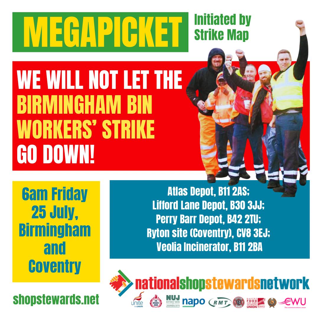 NSSN_AntiCuts's tweet image. Support the #MegaPicket 2 to support @unitetheunion #BirminghamBinStrike @UniteWestMids @UniteEconomy @UniteSharon @strike_map
Lobby #TUC Congress #NoCuts