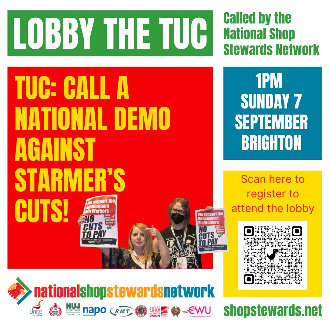 NSSN_AntiCuts's tweet image. Support the #MegaPicket 2 to support @unitetheunion #BirminghamBinStrike @UniteWestMids @UniteEconomy @UniteSharon @strike_map
Lobby #TUC Congress #NoCuts
